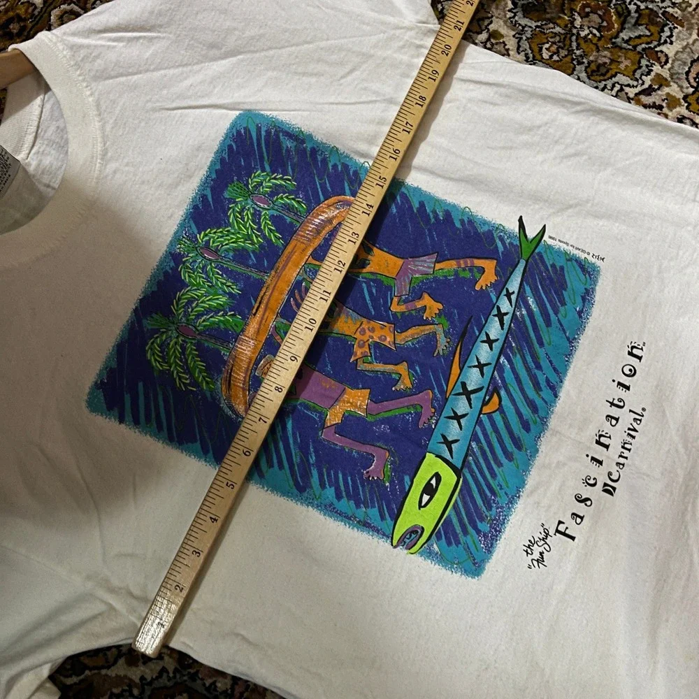 Vintage 1996 Carnival Cruise Line Fascination T-Shirt Gear For‎ Sports White L